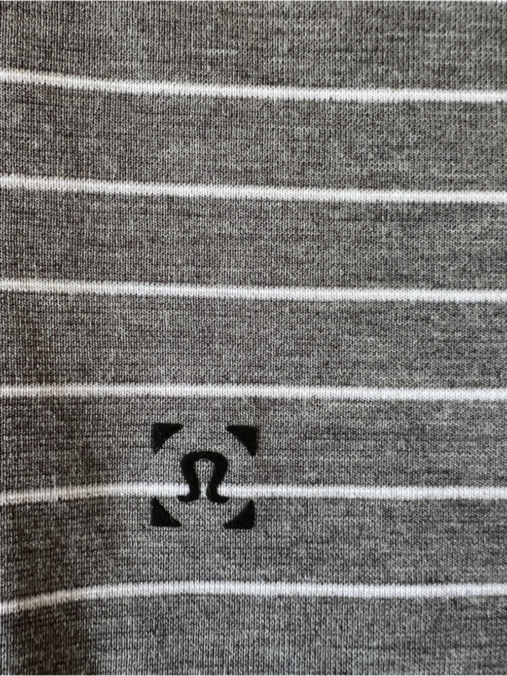 Lululemon Polo Shirt Gray Stripe Short Sleeve Mens Medium No Tag golf tennis - Picture 5 of 5